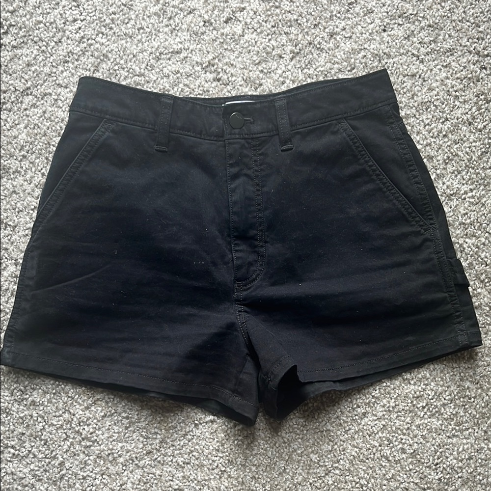 TNA Black Cargo Shorts Structured Cotton Blend